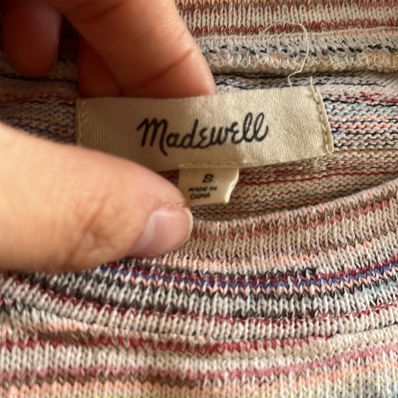 Madewell Bubble-Sleeve Striped Crop Top - Picture 2 of 3